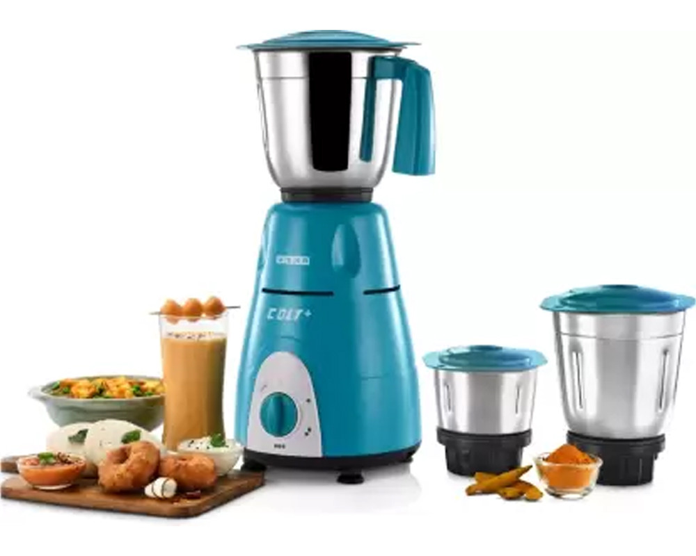 USHA by Usha Colt 3772 New lestst model 750 Mixer Grinder 3 Jars, Green white.