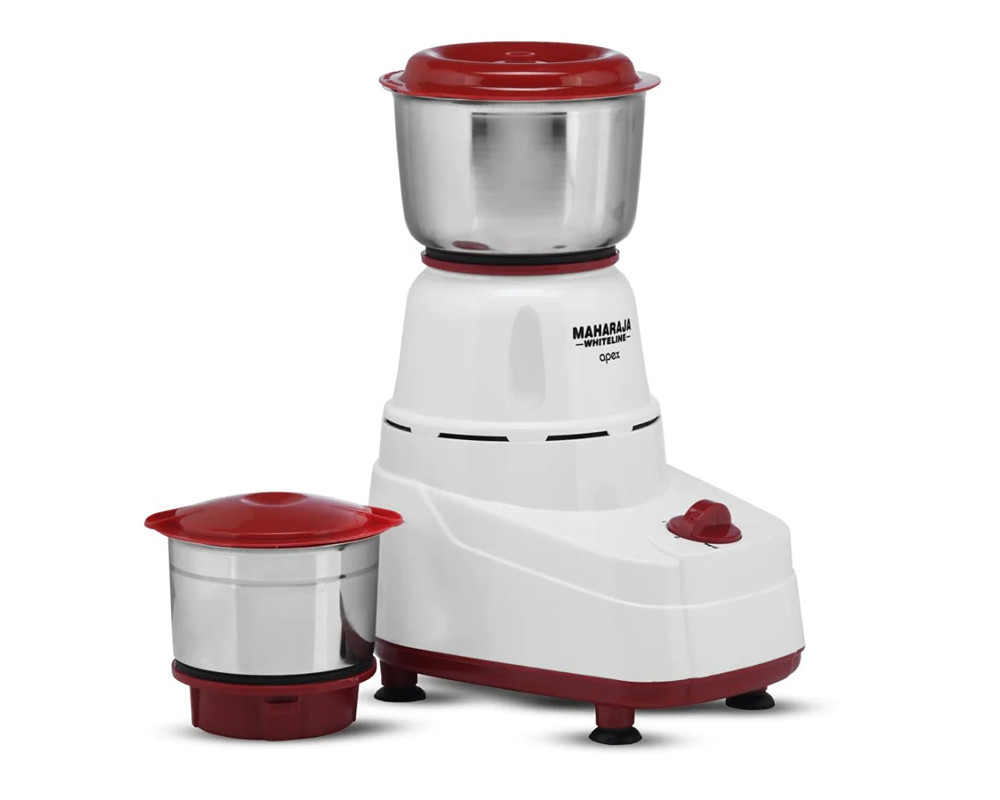 Maharaja Whiteline Apex 500 Watt Mixer Grinder with 2 Jars | White & Red