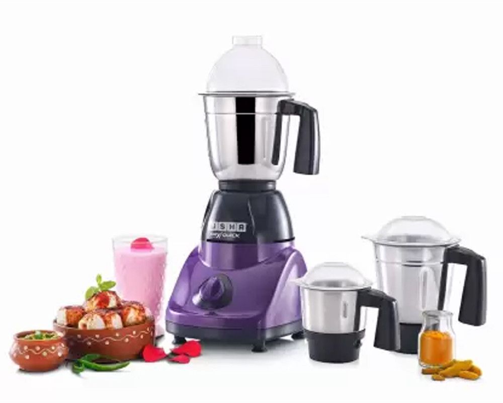 USHA Maxiquick 500-Watt Copper Motor Mixer Grinder with 3 Jars