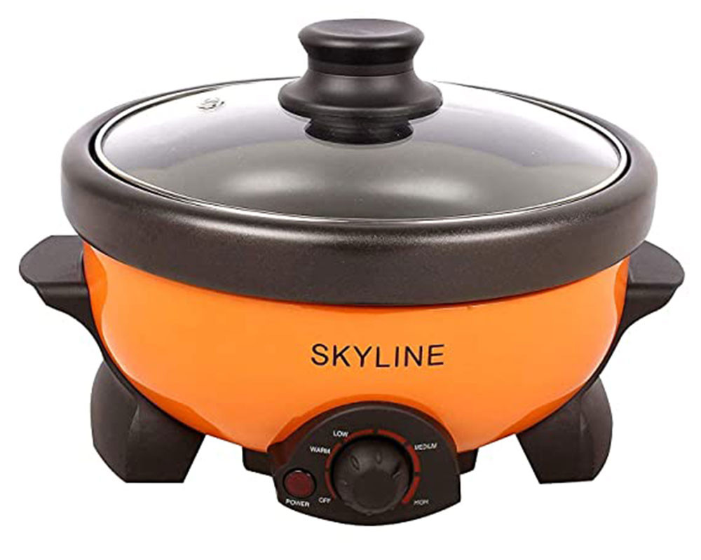 Skyline Automatic Electric Multi Cooker with Non Stick Pot -(2 litre Orange)