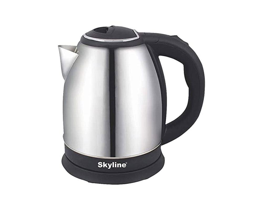 SKY LINE Stainless Steel VTL 5006 Electric Kettle (Silver and Black-1.8L)