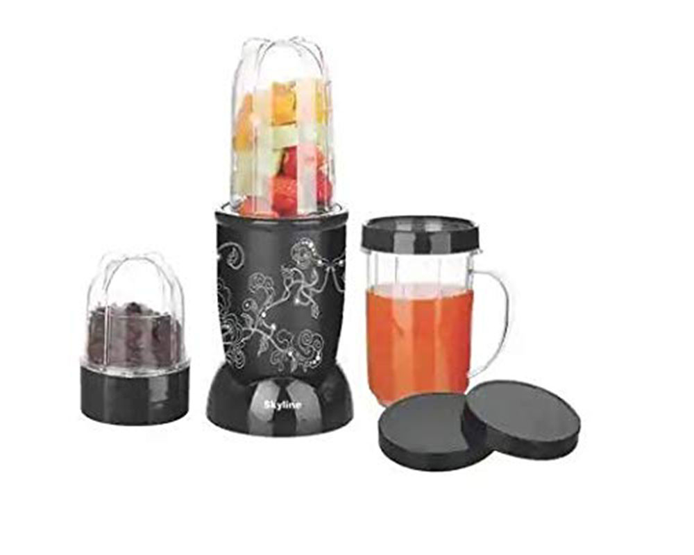 Skyline VTL- 4455 Nutri Mix Mini Food Processor Mixer-Grinder, Blender, 2 Unbreakable Jars, 1 Years Warranty 400 W -Black