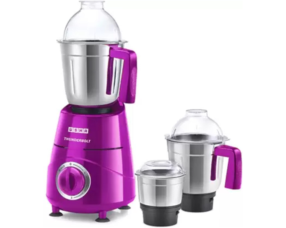 USHA TH800MX3_ thunderbolt 800 W Mixer Grinder -(3 Jars, Magenta)