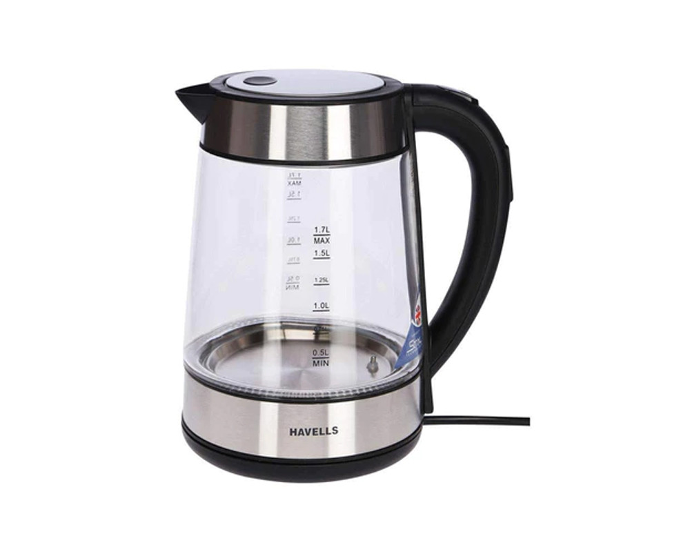 Havells Vetro Digi 1.7-Litre Kettle (Transparent/Grey)